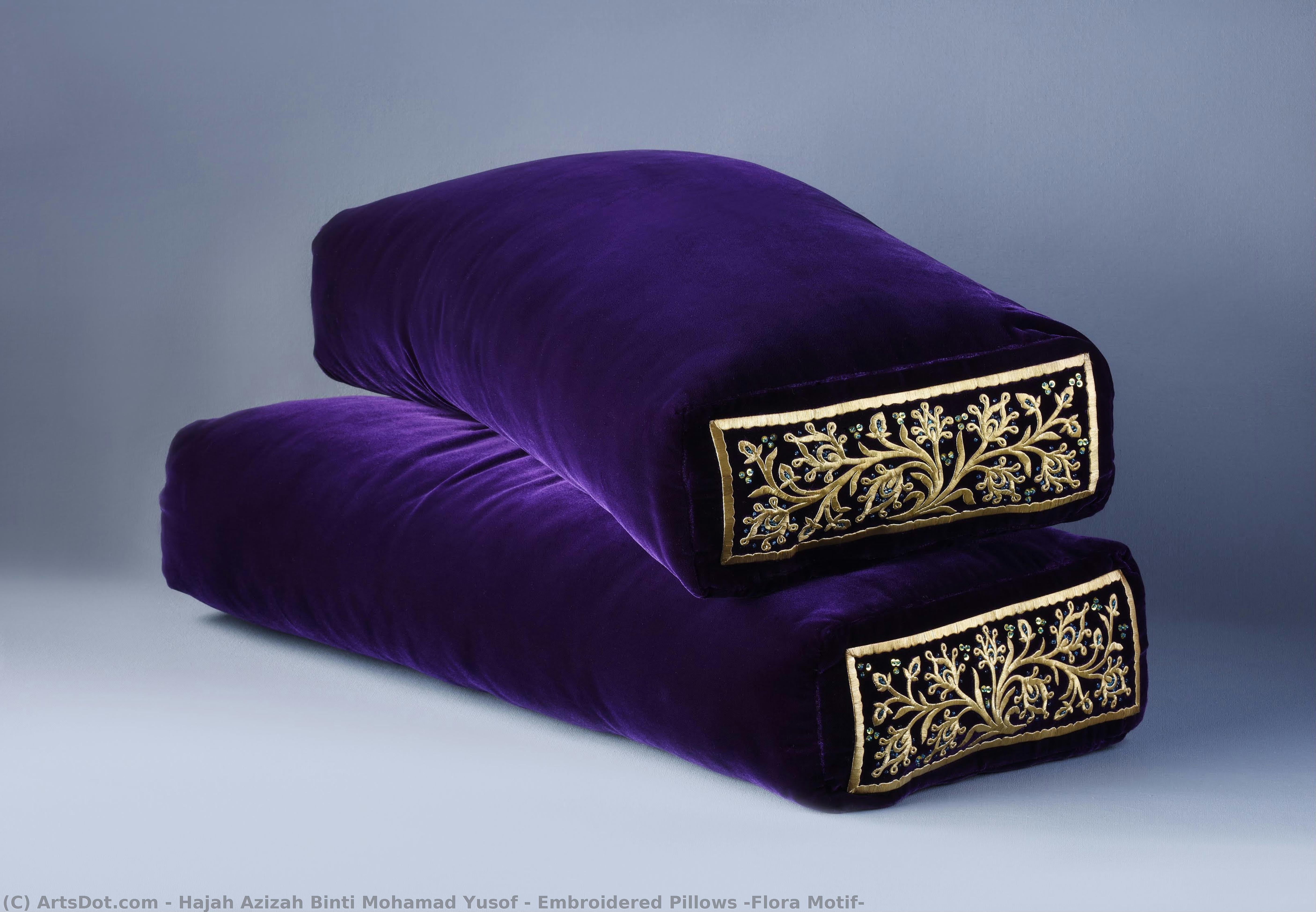 Embroidered Pillows (flora Motif) — Hajah Azizah Binti Mohamad Yusof