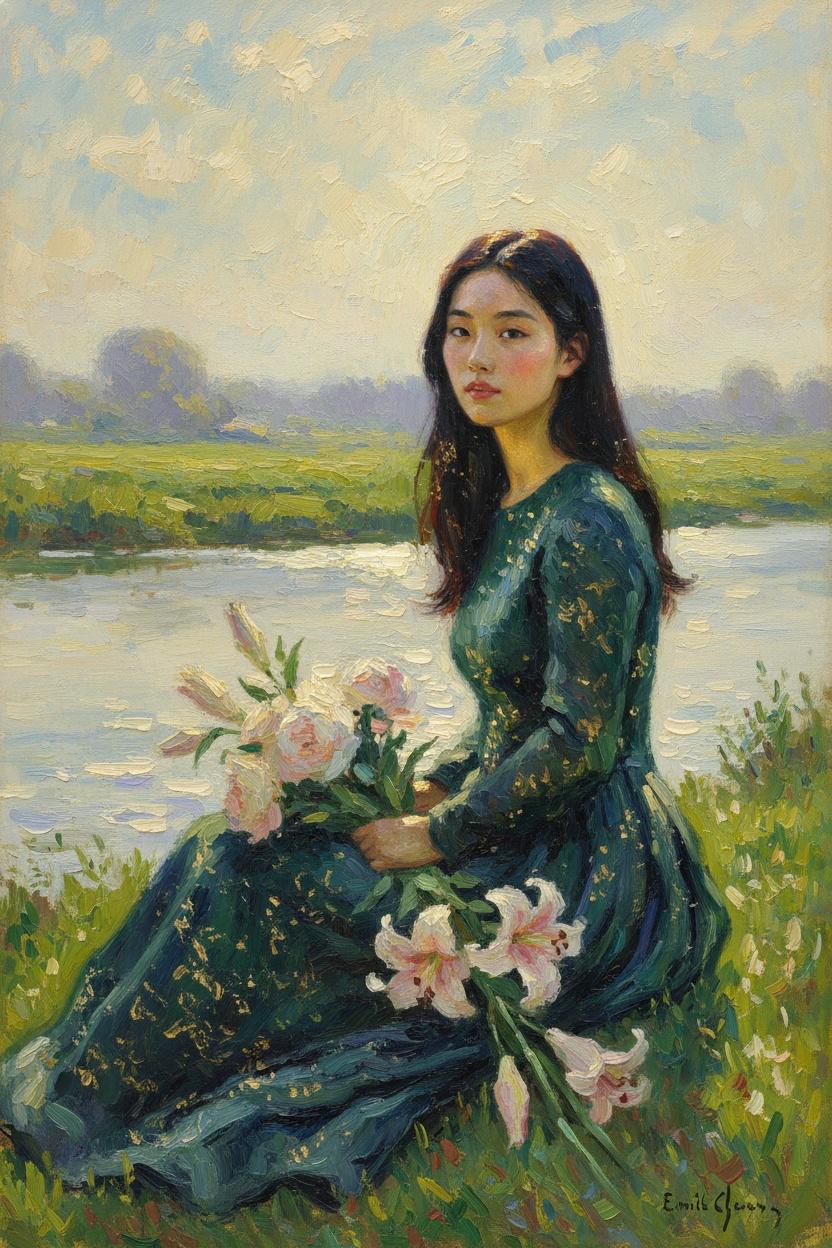 Gilded Serenity: An Afternoon In The Luminist Glade — Caroline Dumas