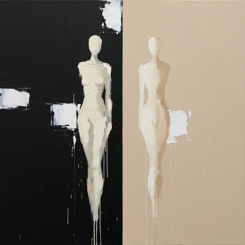 Duale Echos Der Stille: Eine Monochrome Studie In Schatten Und Knochen — Laurent Fabre