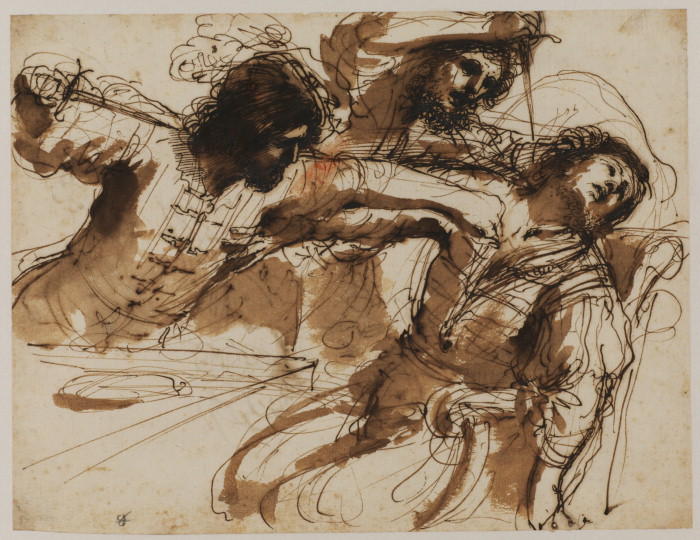 Study For 'the Assassination Of Amnon At The Feast Of Absalom — Guercino