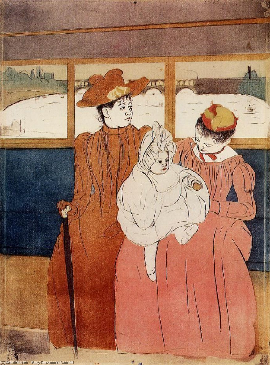 Interior Of A Tramway Passing A Bridge — Mary Stevenson Cassatt