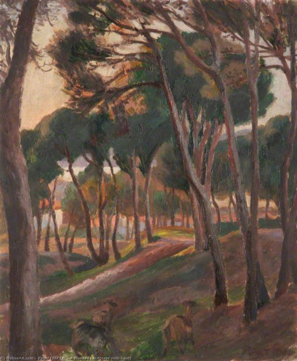 A Wooded Landscape With Goats — Roger Eliot Fry