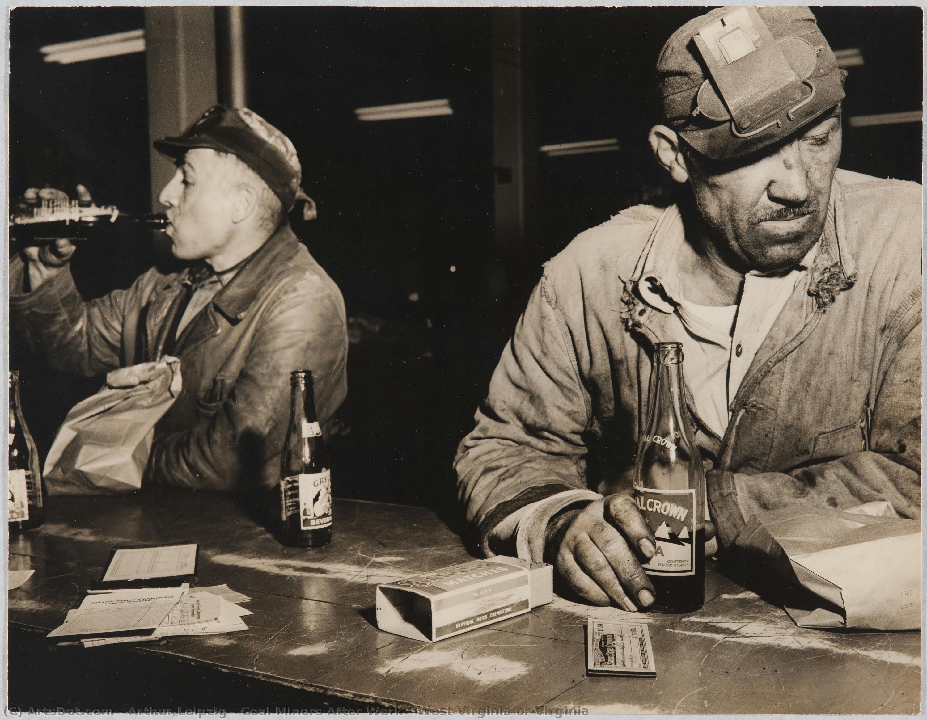 Coal Miners After Work - West Virginia Or Virginia — Arthur Leipzig