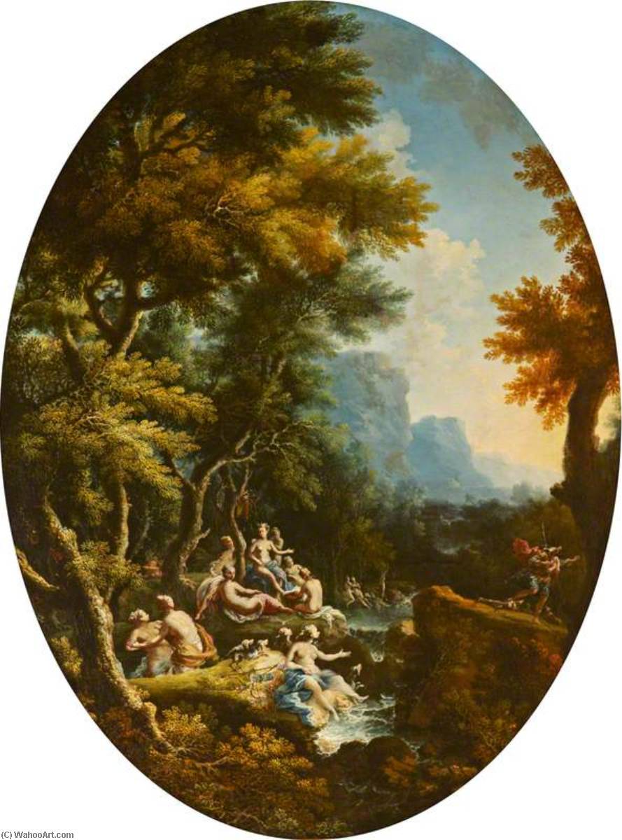 Landscape With Diana And Her Nymphs Surprised By Actaeon — Michele Pagano