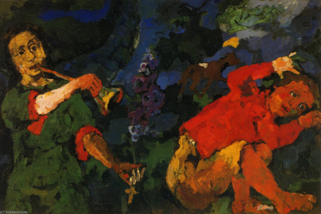 Les Amis, Friends, Huile Sur Toile, — Oskar Kokoschka