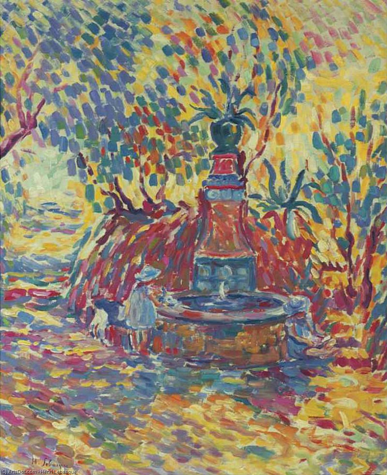 Saint Tropez Fillettes A La Fontaine — Henri Lebasque