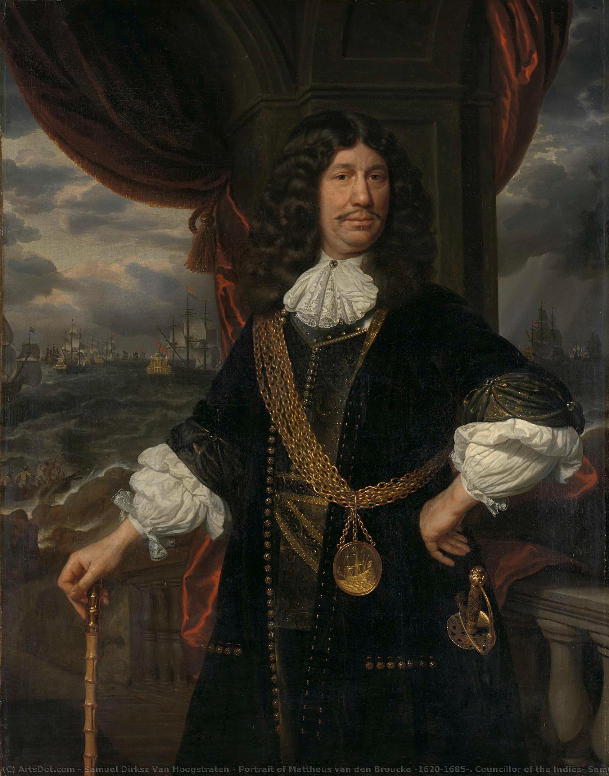 Portrait Of Mattheus Van Den Broucke (1620-1685). Councillor Of The Indies, Samuel Van Hoogstraten, 1670 - 1678 — Samuel Van Hoogstraten