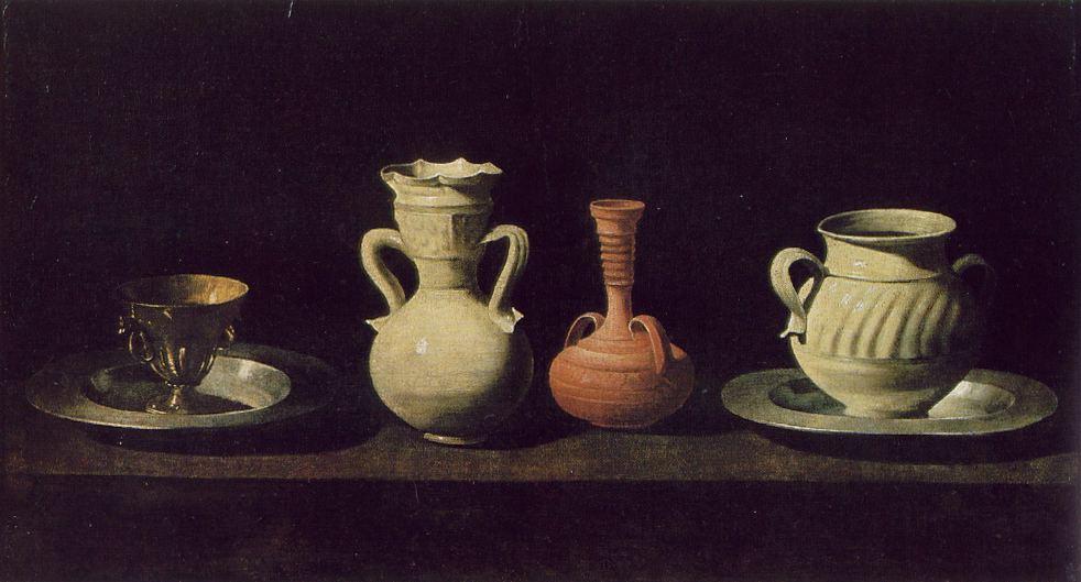 Still Life With Pottery Jars — Francisco De Zurbarán