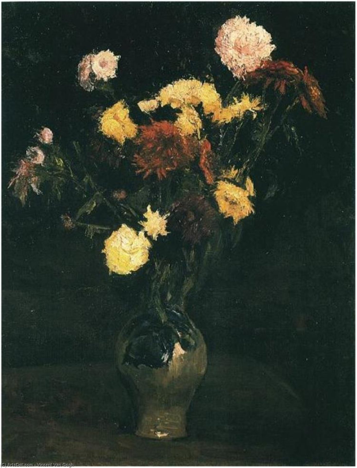 Vase With Carnations And Zinnias — フィンセント・ファン・ゴッホ