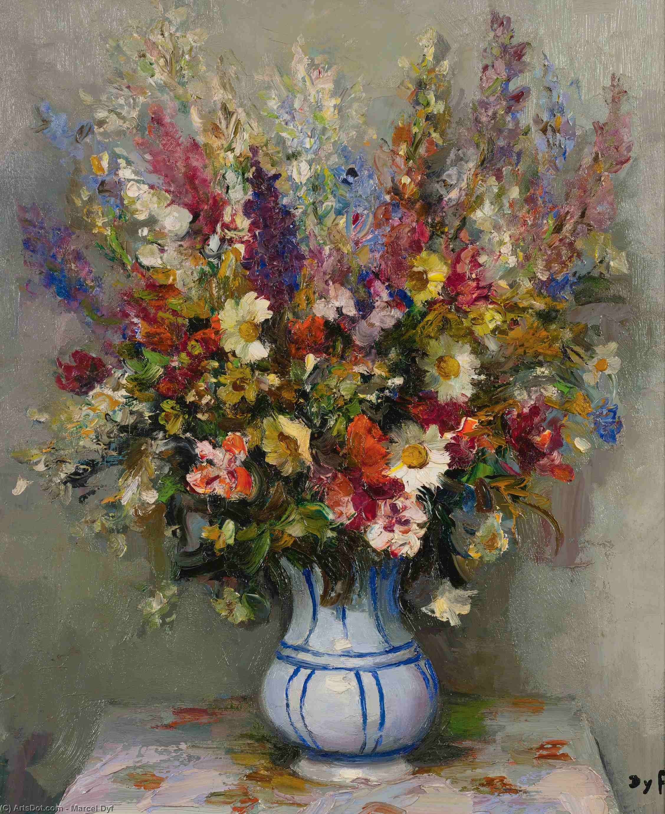 Bouquet With Delphinium, (1950) — Marcel Dyf