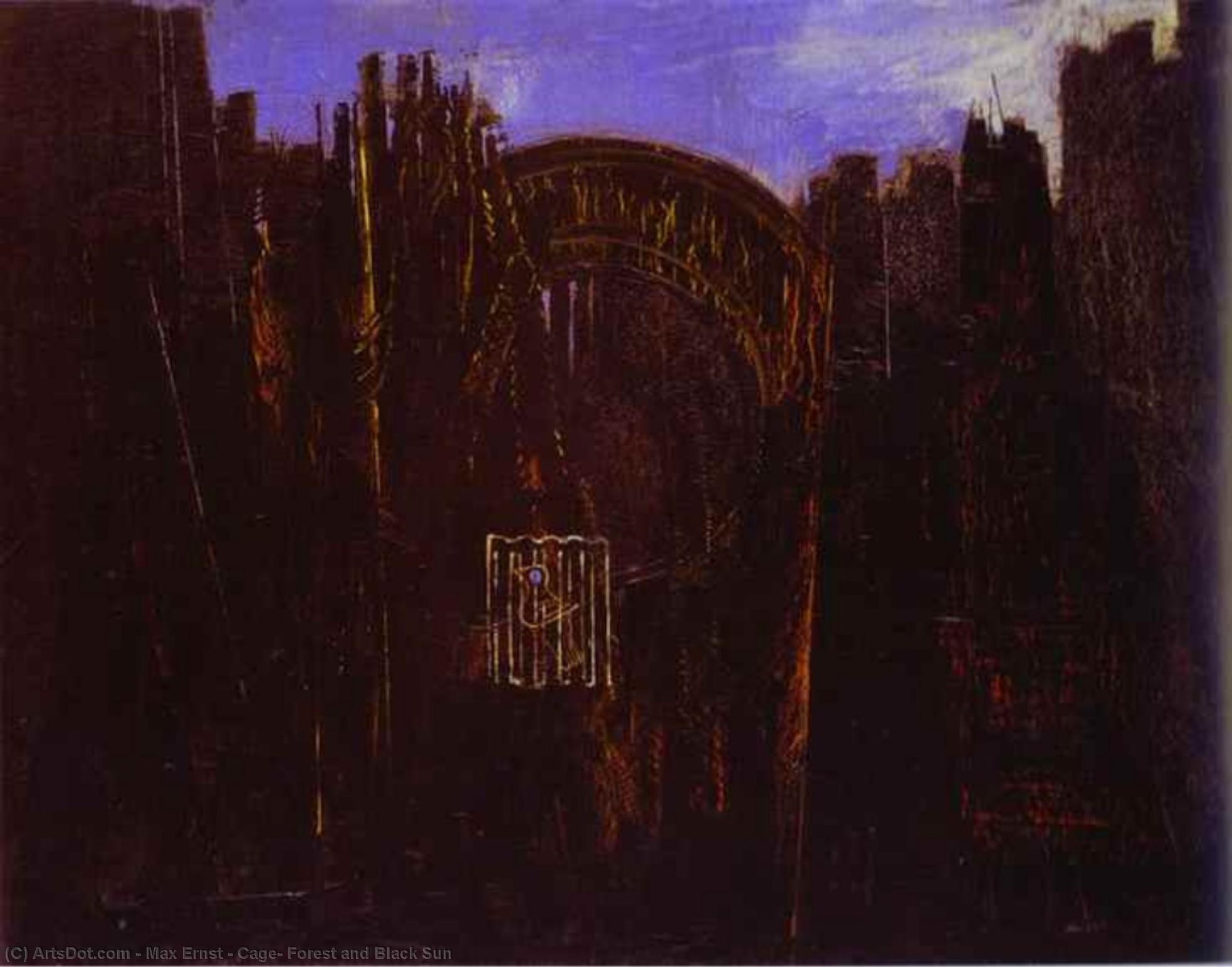 Cage, Forest And Black Sun — Макс Эрнст