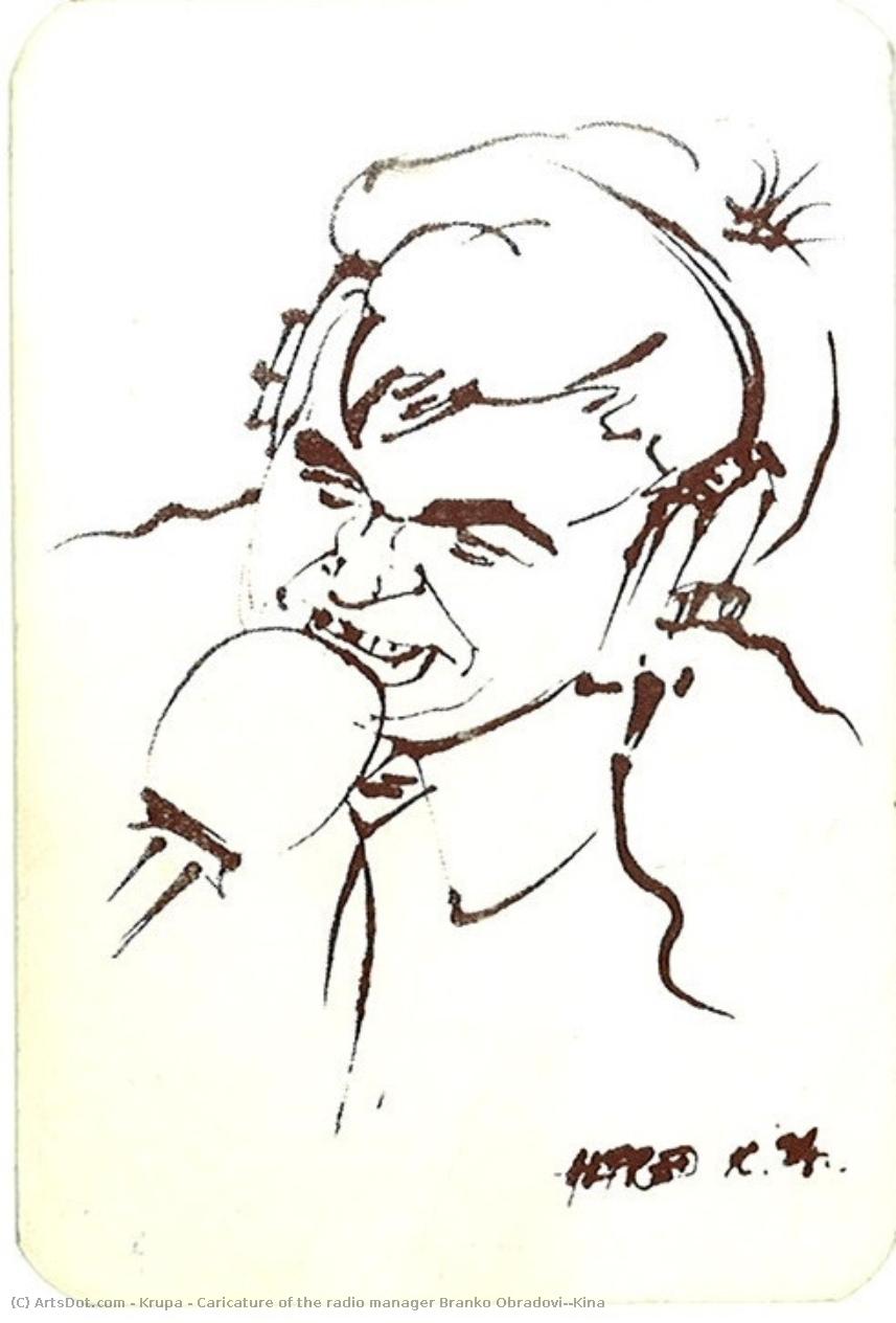 Caricature Of The Radio Manager Branko Obradović-kina — Alfred Freddy Krupa