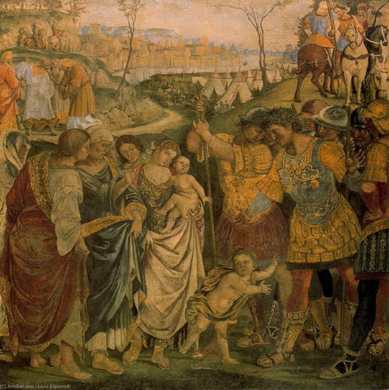 Coriolanus Persuaded By His Family To Spare Rome — Luca Signorelli