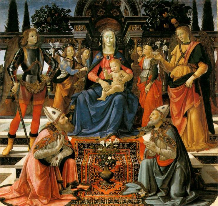 Madonna And Child Enthroned With Saints — Domenico Ghirlandaio