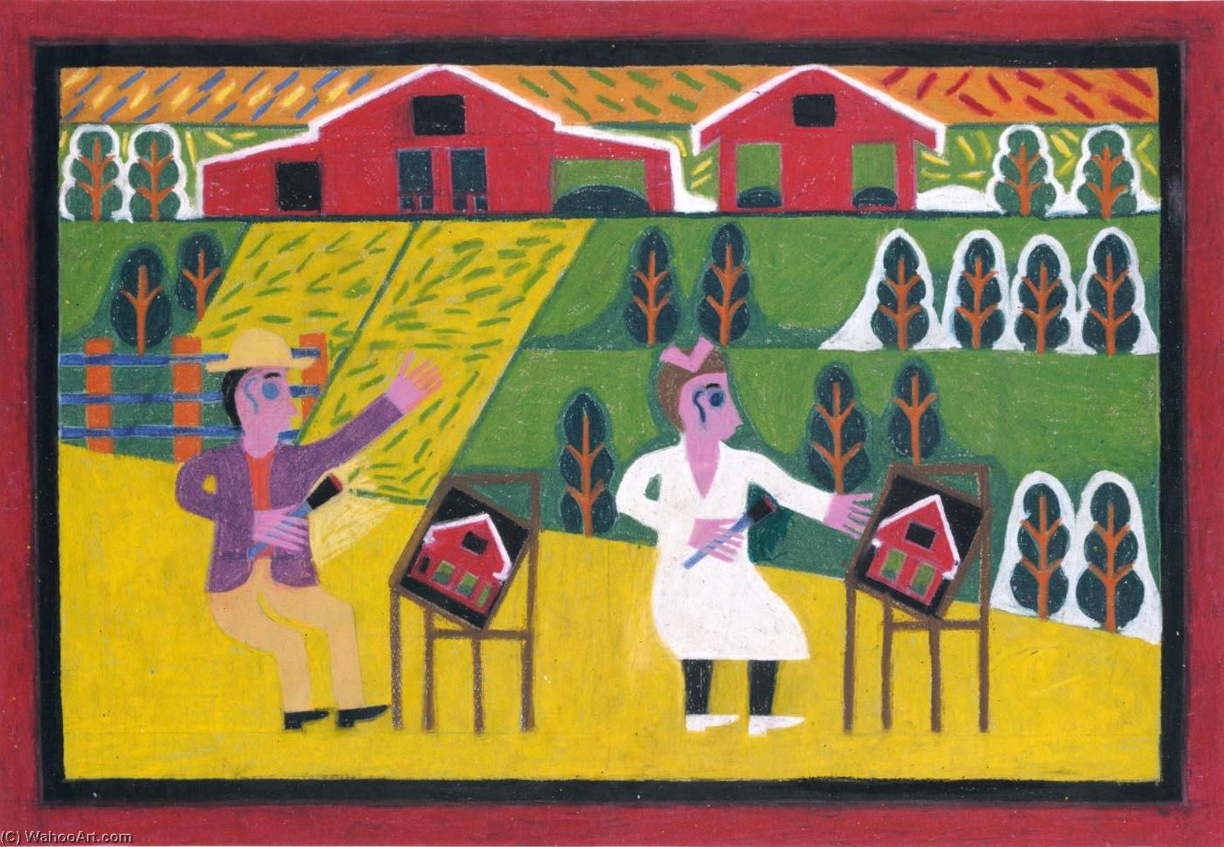 Two Artists Painting — Eddie Arning