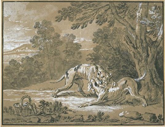 The Dog Wears Around Her Neck The Dinner Of His Master — Jean-baptiste Oudry