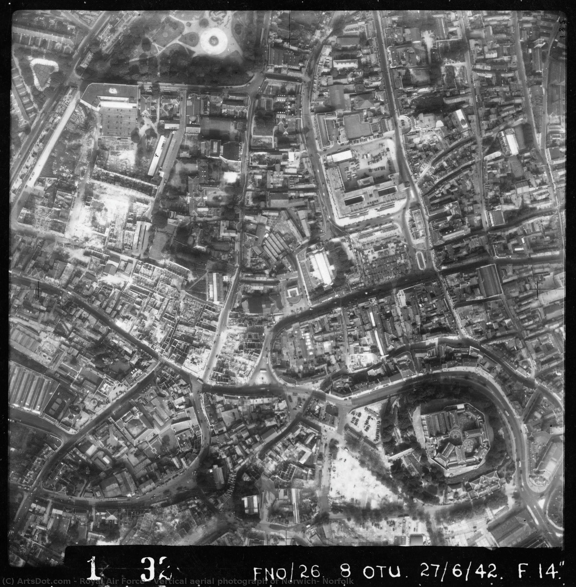Vertical Aerial Photograph Of Norwich, Norfolk — Royal Air Force