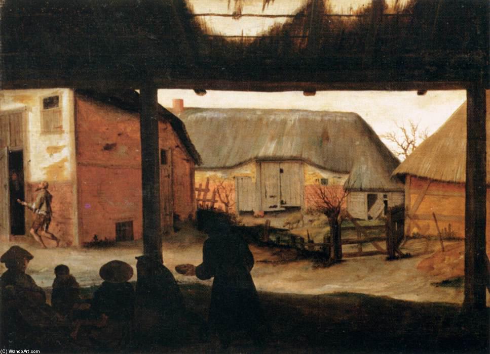 Bauernhof Mit Einem Bettler — Cornelis Van Dalem