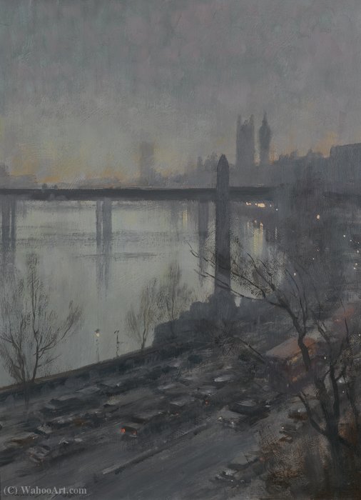 The Embankment With Cleopatra's Needle, Painted From The Savoy Hotel — Edward Seago