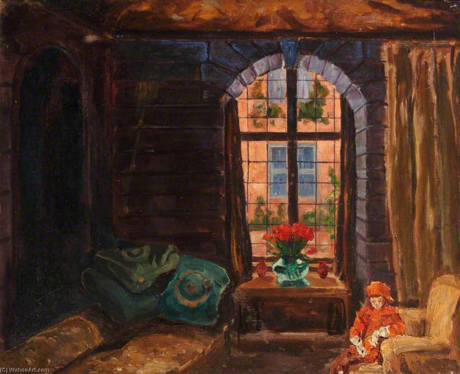 The Living Room At Port Lympne With Lady Pamela Smith (d.1982), Later Lady Hartwell — Winston Spencer Churchill