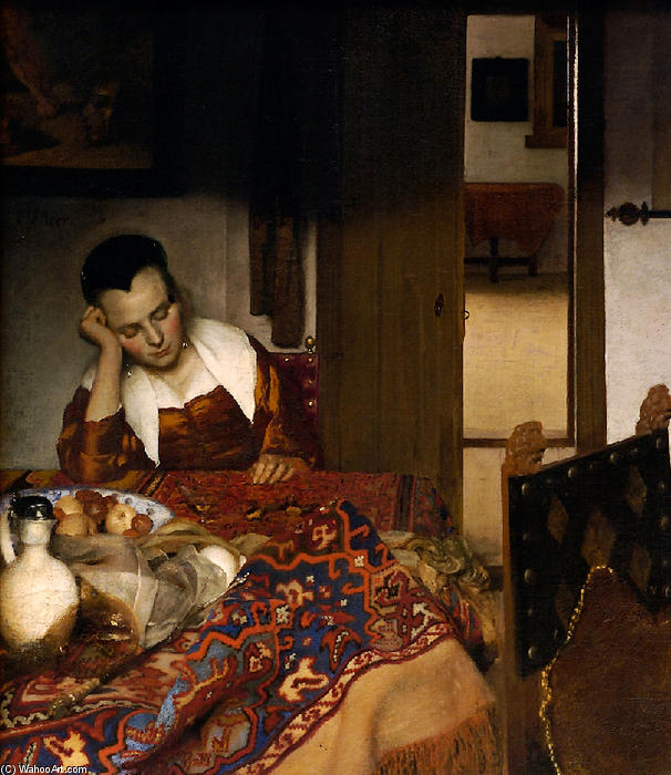 Maid Asleep At A Table — Johannes Vermeer