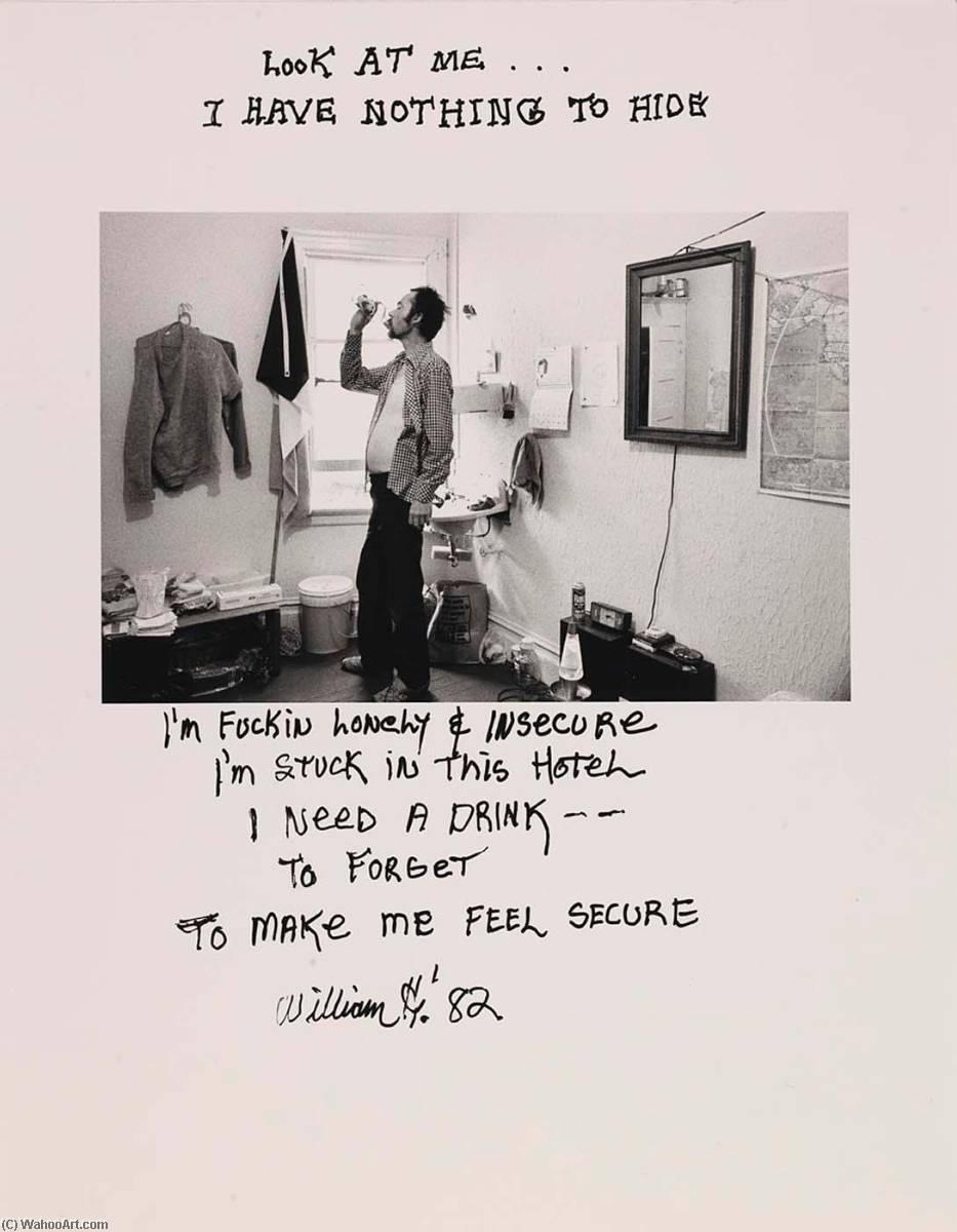 Untitled Look At Me.i Have Nothing To Hide I'm Fuckin Lonely Insecure I'm Stuck In This Hotel I Need A Drink To Forget To Make Me Feel Secure William H. '82, From The Series Rich And Poor — Jim Goldberg