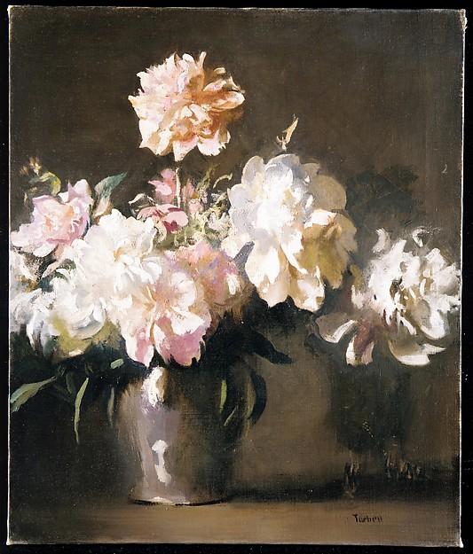 Still Life Vase Of Peonies — Edmund Charles Tarbell