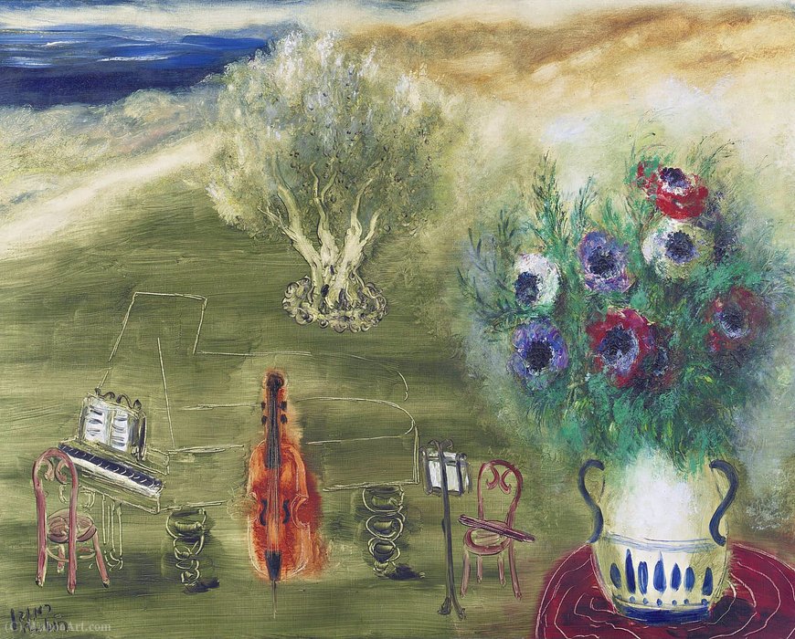 Homage At Casals, (1972) — Reuven Rubin