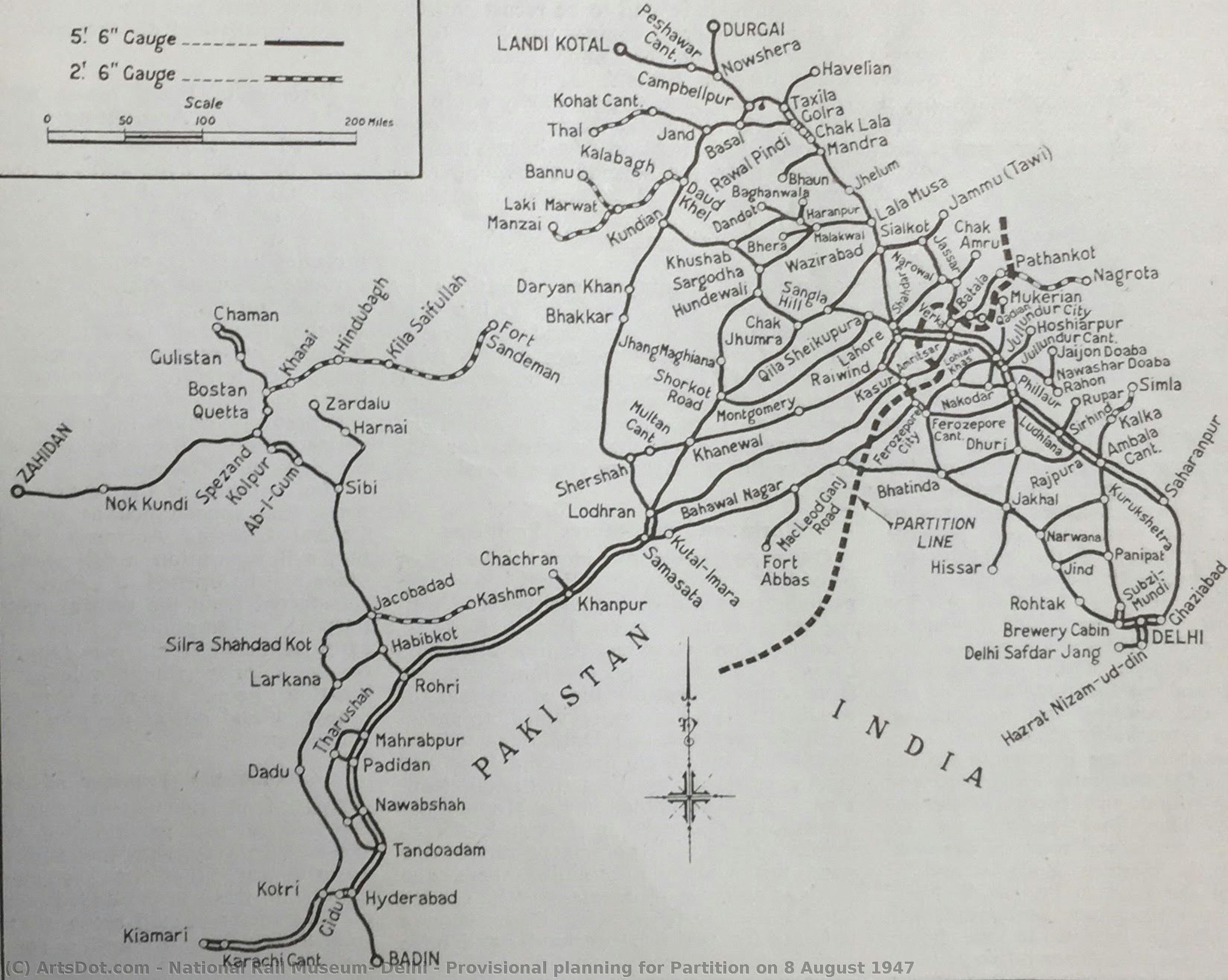 Provisional Planning For Partition On 8 August 1947 — National Rail Museum, Delhi