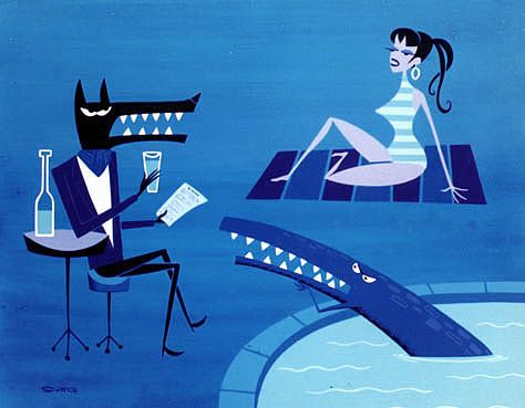 Poolside At The Marmont — Josh Agle (shag)