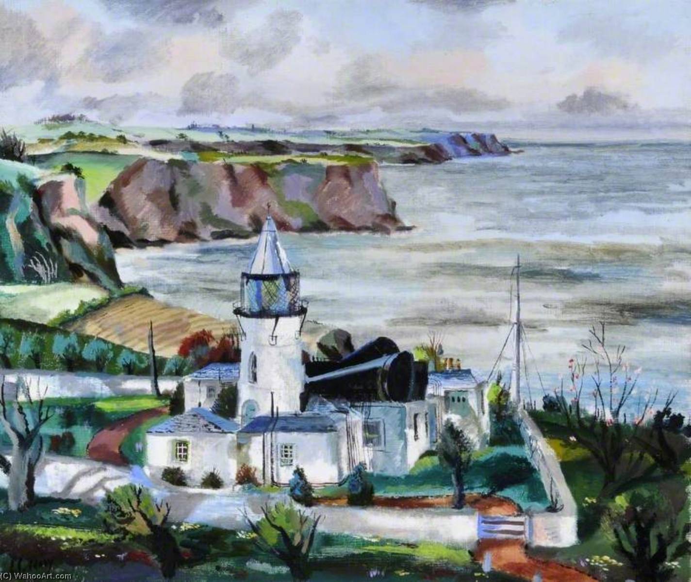 Coast Scene With A Lighthouse — Rowland Suddaby
