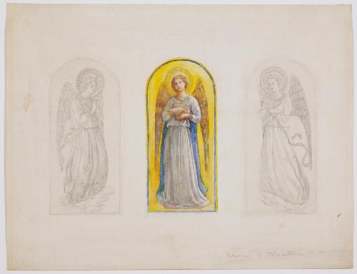 First Sketch For Three Panelled Window, One Done In Color — John La Farge