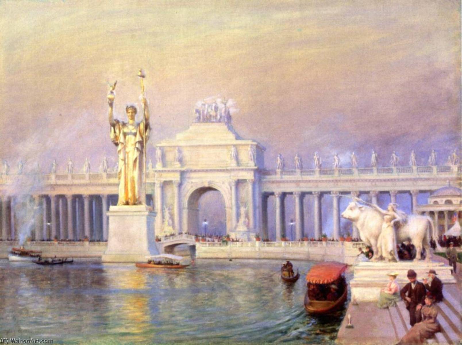 East End Of The Grand Basin, World's Columbian Exposition — Charles Courtney Curran
