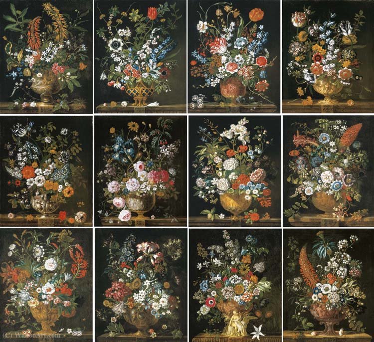 Floral Calendar 12 Months (76,2 X 63,5) Price 1.640.000 Dollars — Pieter Casteels Iii
