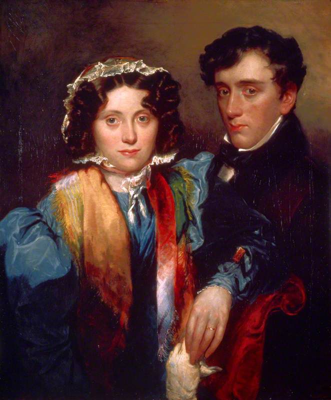 John Gibson Lockhart (1794–1854), Son In Law And Biographer Of Scott, And Charlotte Sophia Scott (1799–1837), Mrs Lockhart — Robert Scott Lauder
