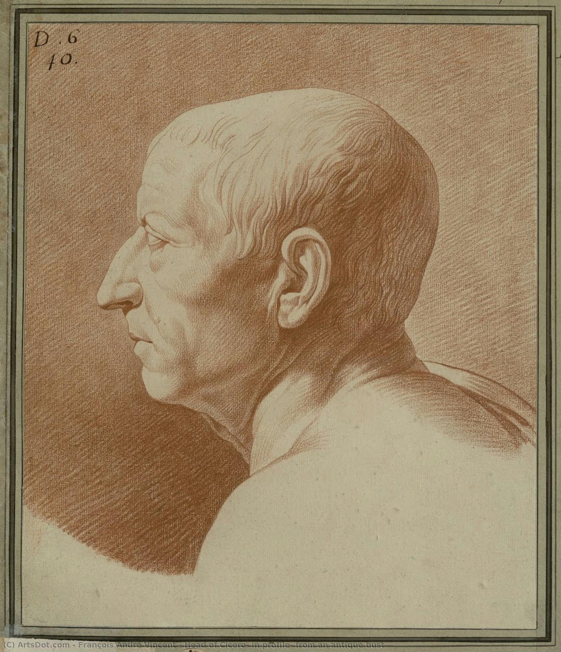 Head Of Cicero, In Profile, From An Antique Bust — François André Vincent