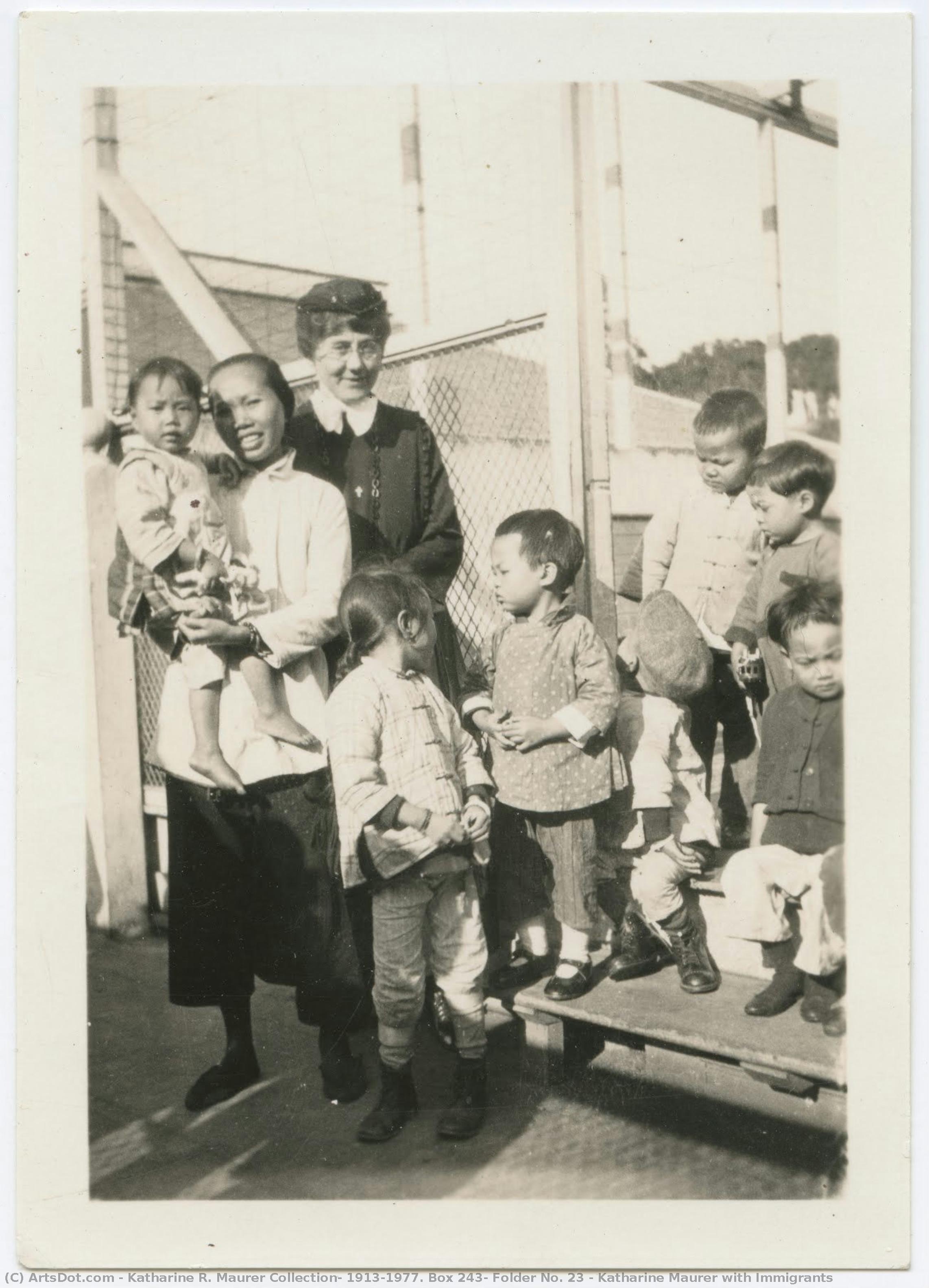 Katharine Maurer With Immigrants — Katharine R. Maurer Collection, 1913-1977. Box 243, Folder No. 23