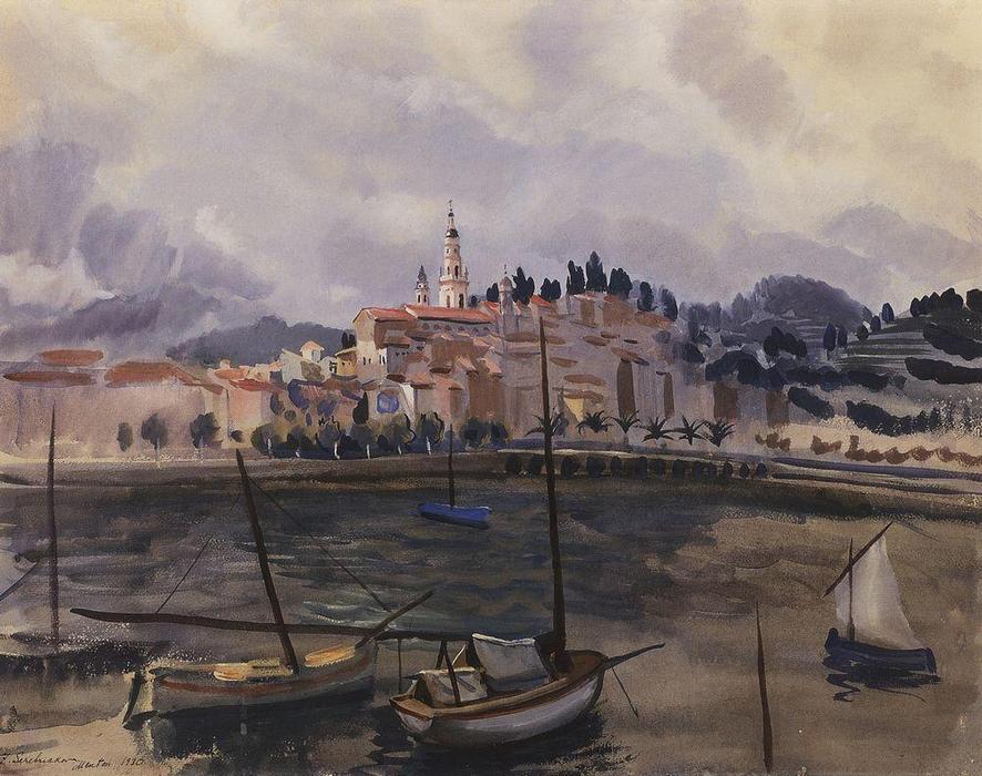 Menton. View From The Harbor Of The City — Zinaida Serebriakova