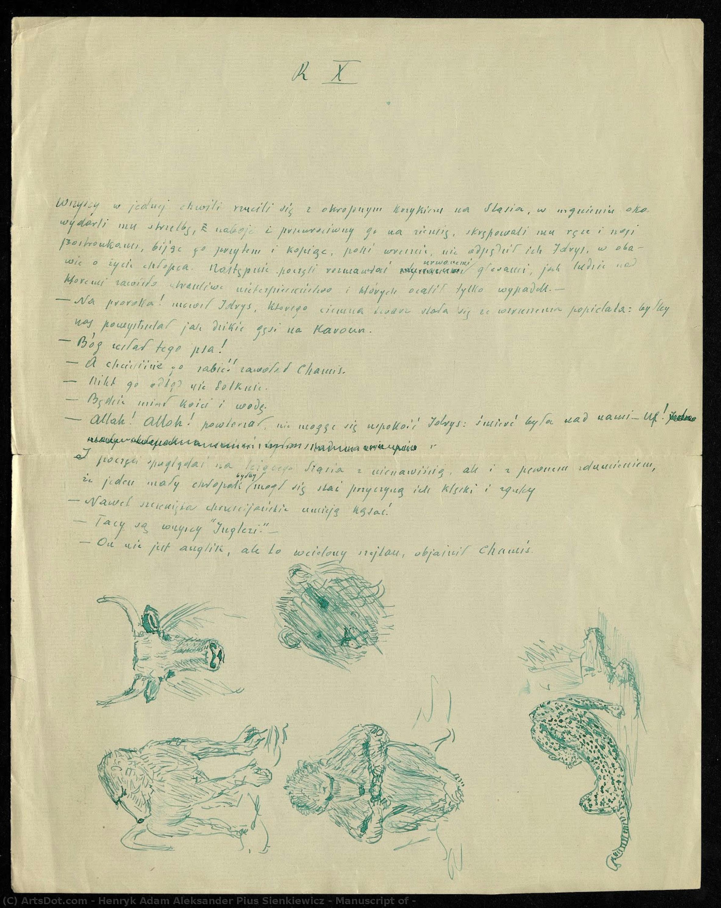 Manuscript Of — Henryk Sienkiewicz