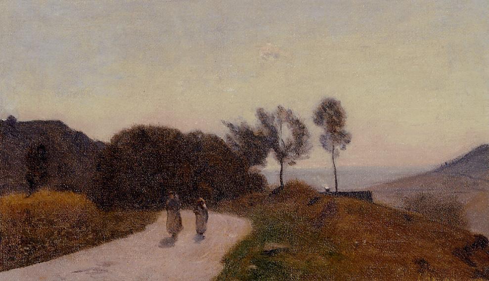 A Road In The Countryside, Near Lake Leman — Jean-baptiste-camille Corot