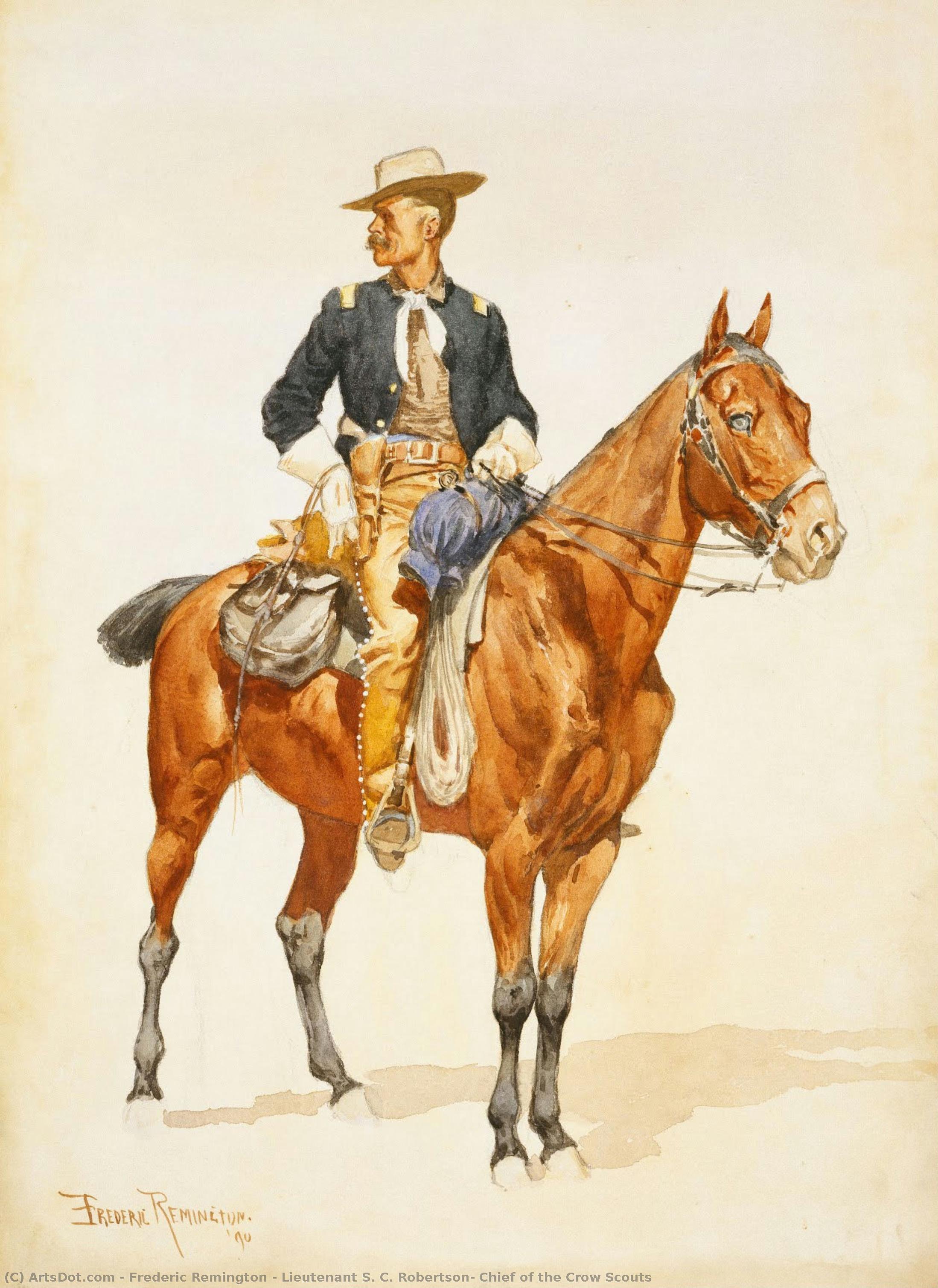 Teniente S. C. Robertson, Jefe De Los Exploradores Crow — Frederic Remington