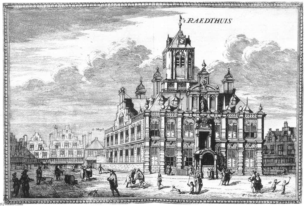 View Of The Stadhuis (town Hall) Of Delft — Coenraet Decker