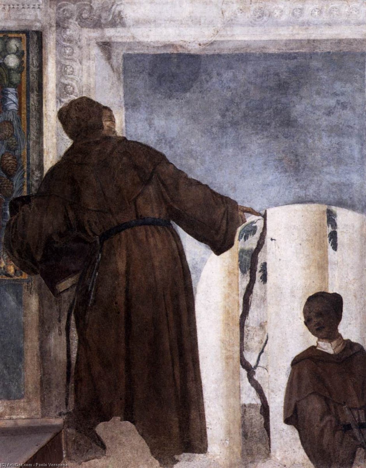 Mönch Mit Einem Schwarzen Jungen — Paolo Veronese
