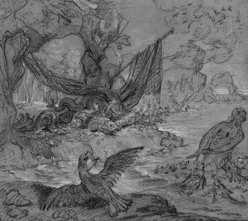 The Fish Of Glaucus And Periclymenus — Jean-baptiste Oudry
