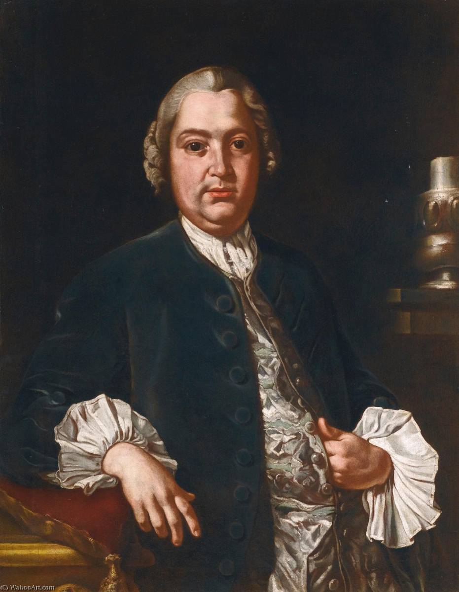 Portrait Of The Composer Niccol Ograve Jommelli (1714 1774), Three Quarter Length, In A Blue Coat And Satin Waistcoat — Giuseppe Bonito
