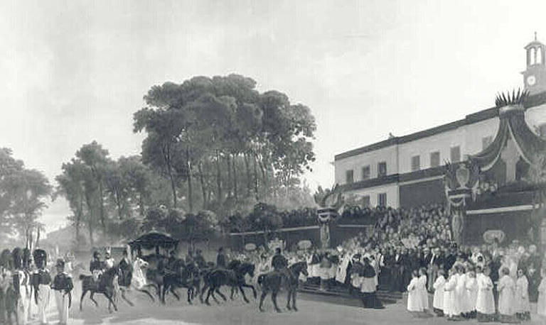 L'arrivée Devant L'hôtel De Versailles Du Char Funèbre Portant À Dreux Le Corps Du Duc D'orléans Le 4 Août 1842 — Wachsmuth Ferdinand