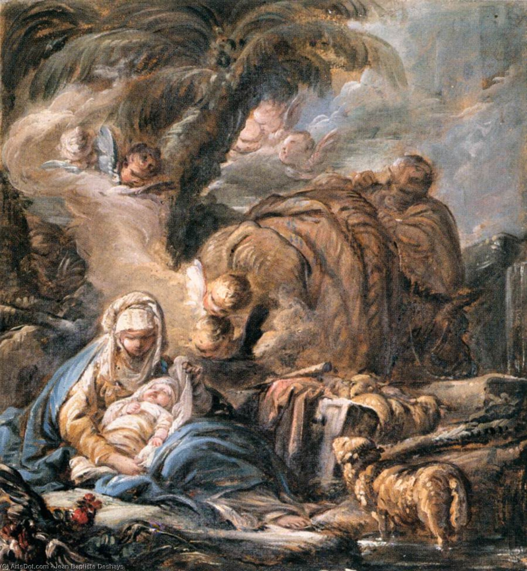 The Flight Into Egypt — Jean Baptiste Deshays De Colleville