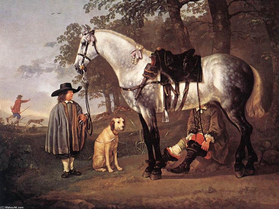 Grey Horse In A Landscape — Аэлберт Якобсз Кёйп