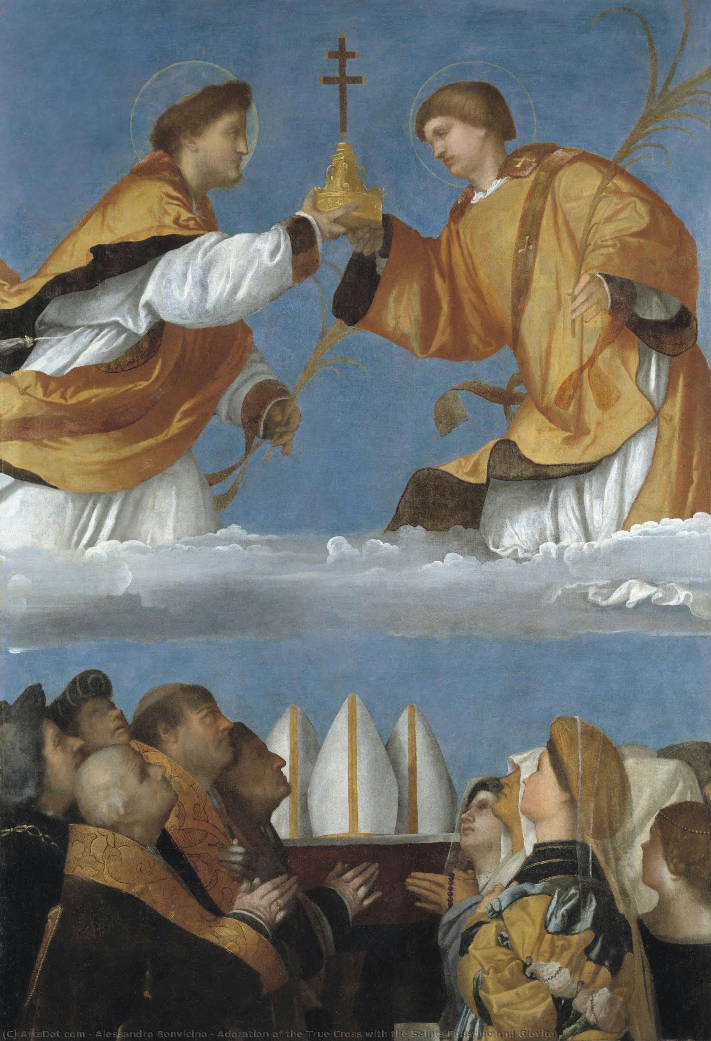 Adoration Of The True Cross With The Saints Faustino And Giovita — Alessandro Bonvicino