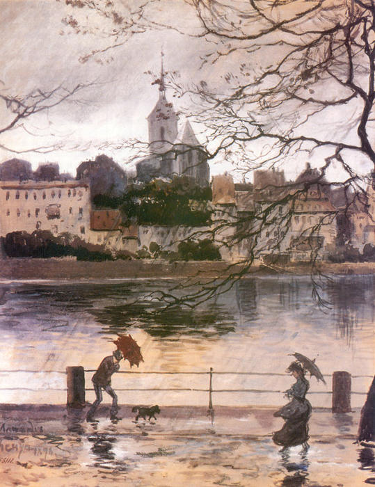Ray Embankment In Basel In The Rain — Alexandre Benois